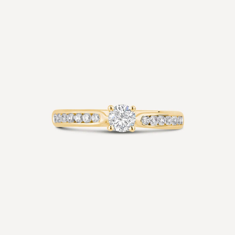18ct Yellow Gold 0.50ct Diamond Tulip Setting Shoulders Ring image number 1
