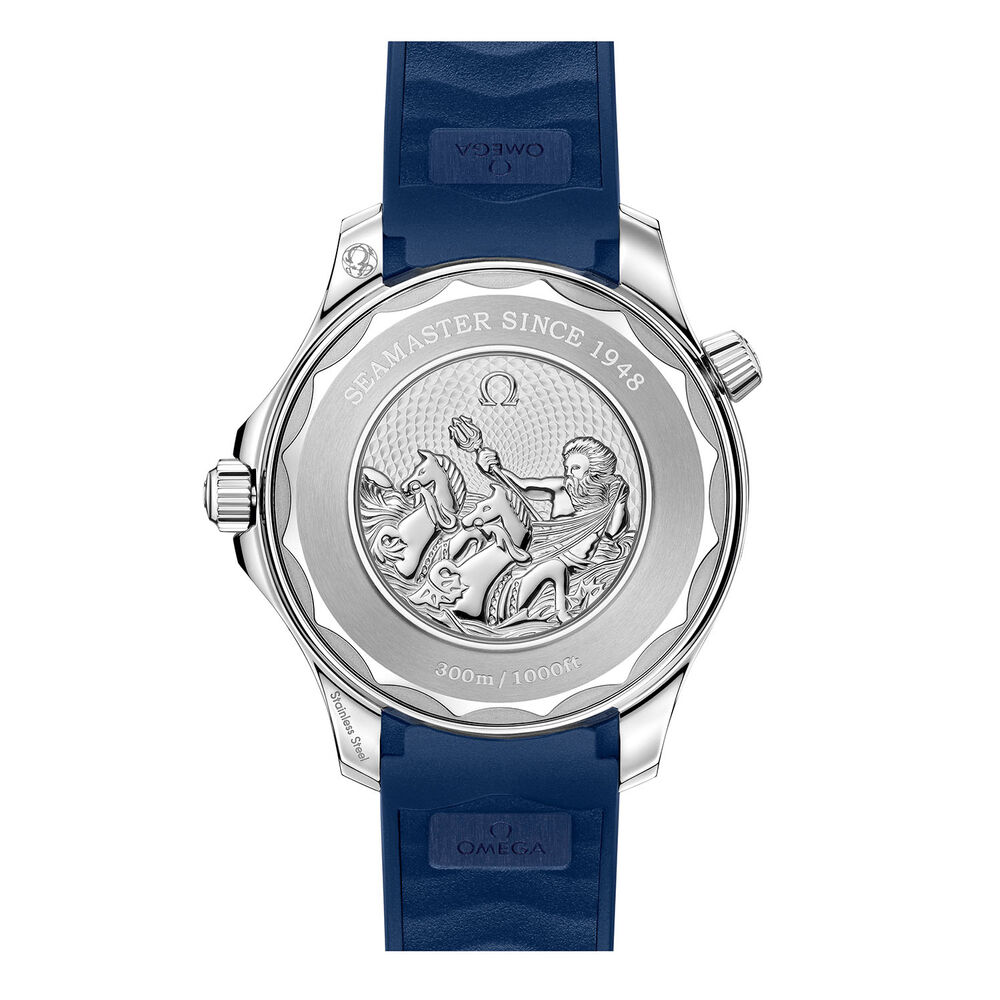 OMEGA Seamaster Diver 300 42mm Summer Blue Dial Blue Rubber Strap Watch image number 2