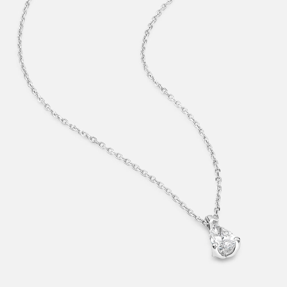 Born 9ct White Gold 0.30ct Lab Grown Pear Diamond Pendant