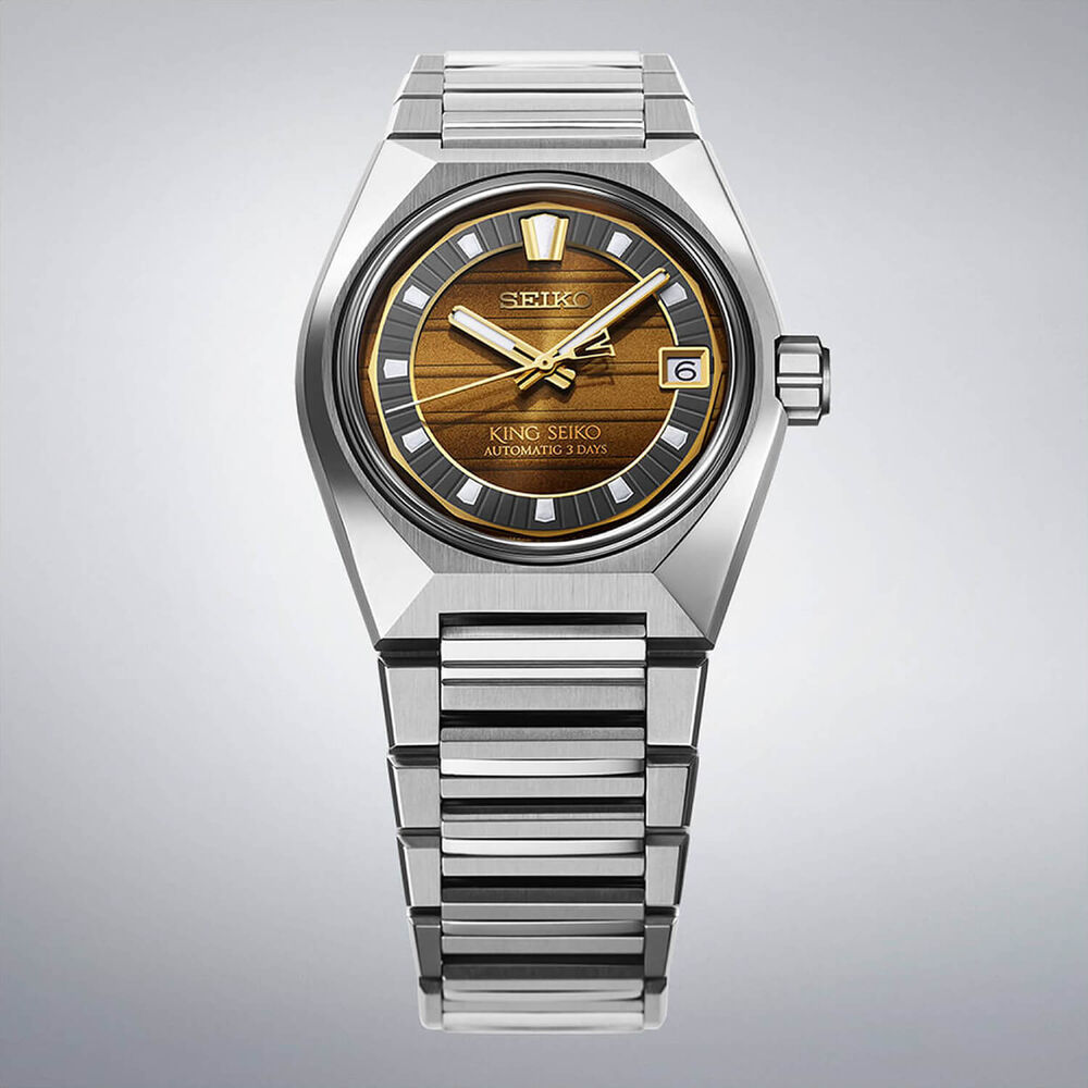 Seiko King Seiko VANAC 'Tokyo Horizon' Limited Edition 41mm Gold Dial Steel Bracelet Watch image number 3