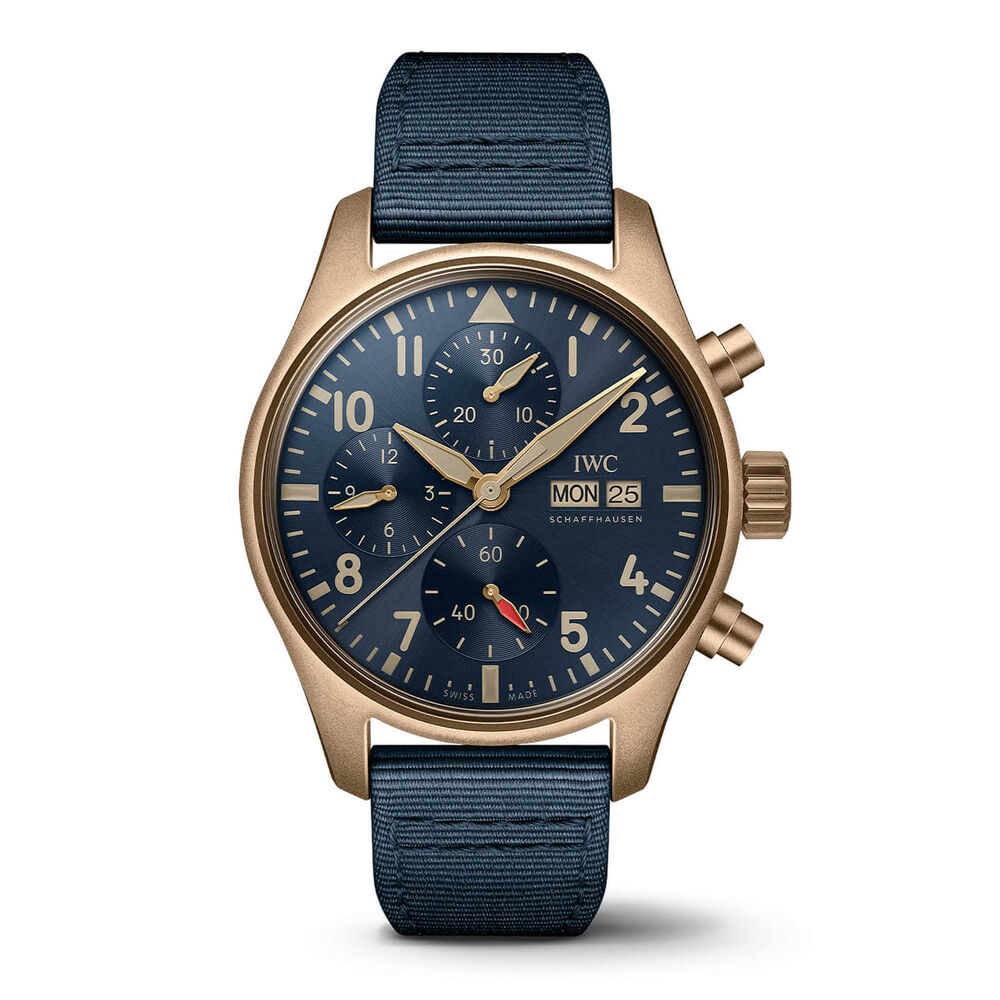 IWC Schaffhausen Pilot's Watch Chronograph 41 Blue Dial Strap Watch