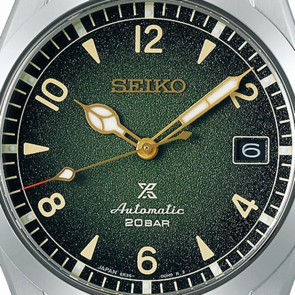 Seiko Prospex Alpinist 38mm Green Dial Steel Bracelet Watch