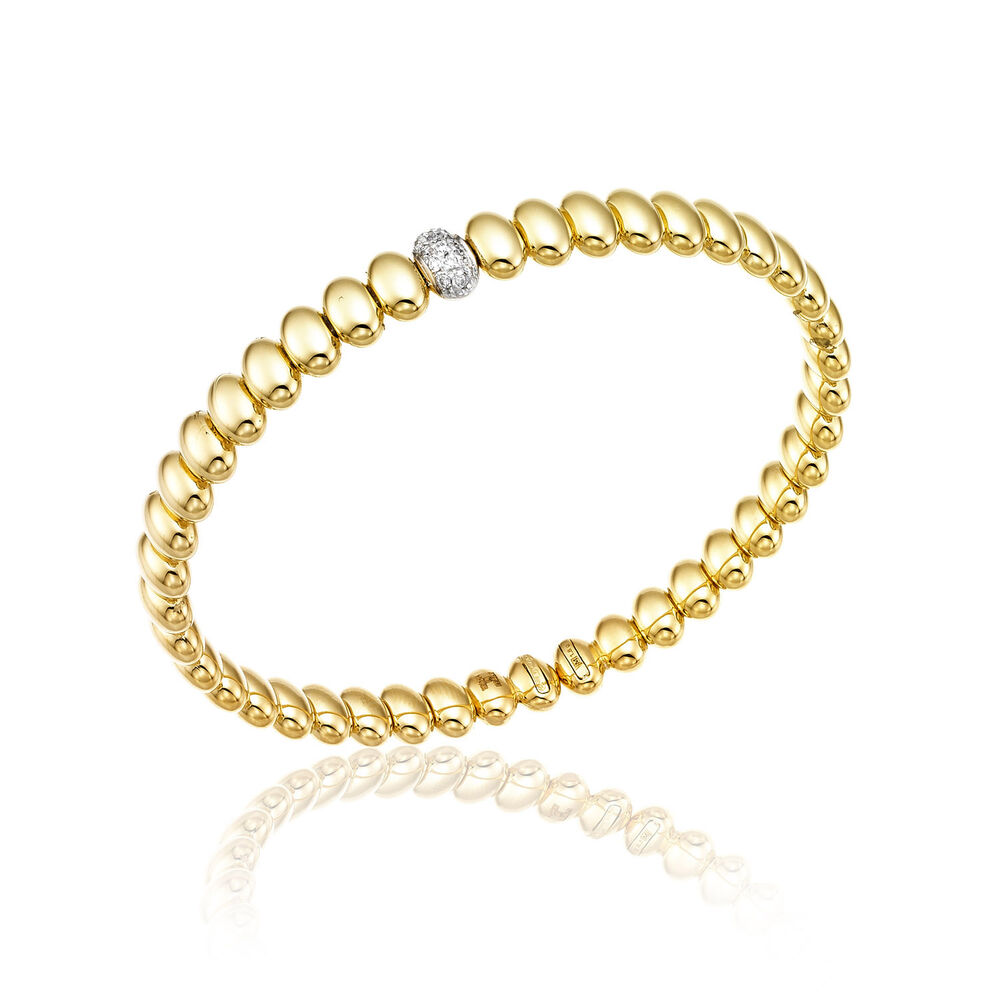 Chimento 18ct Yellow Gold and Diamond Armillas Collection Acqua Bangle Bracelet image number 0