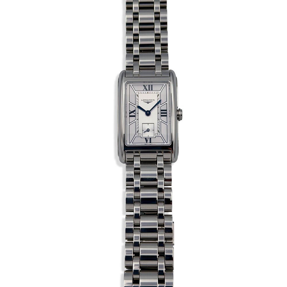 Pre-Owned Longines Elegance DolceVita 23.30x 37mm Silver Dial Blue Detail Bracelet Watch