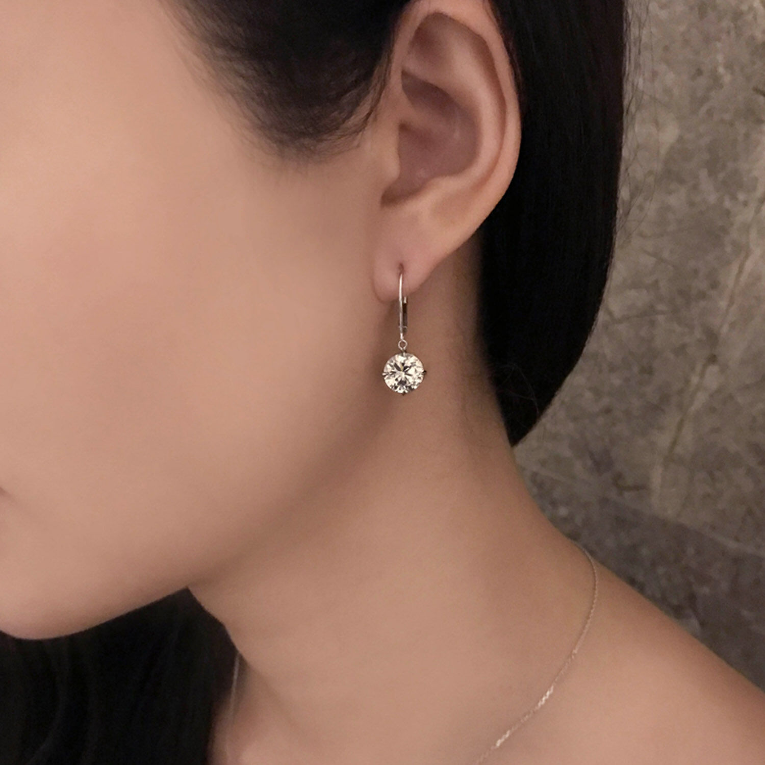 Stud earrings with dangle back hot sale