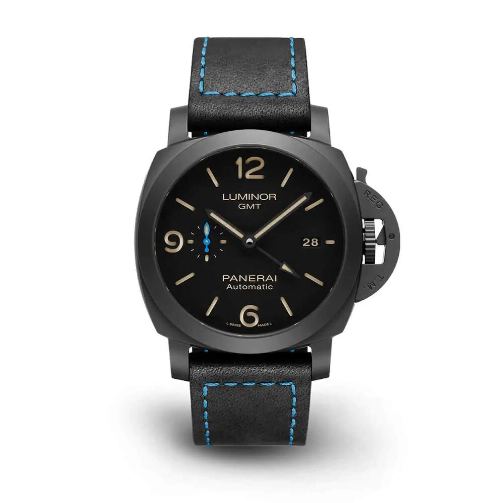 Panerai Luminor 44mm GMT Black Dial Strap Watch