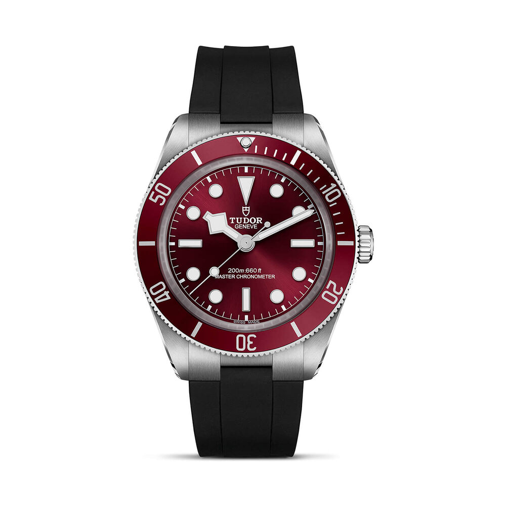 TUDOR Black Bay 58 39mm Burgundy Dial Black Rubber Strap Watch