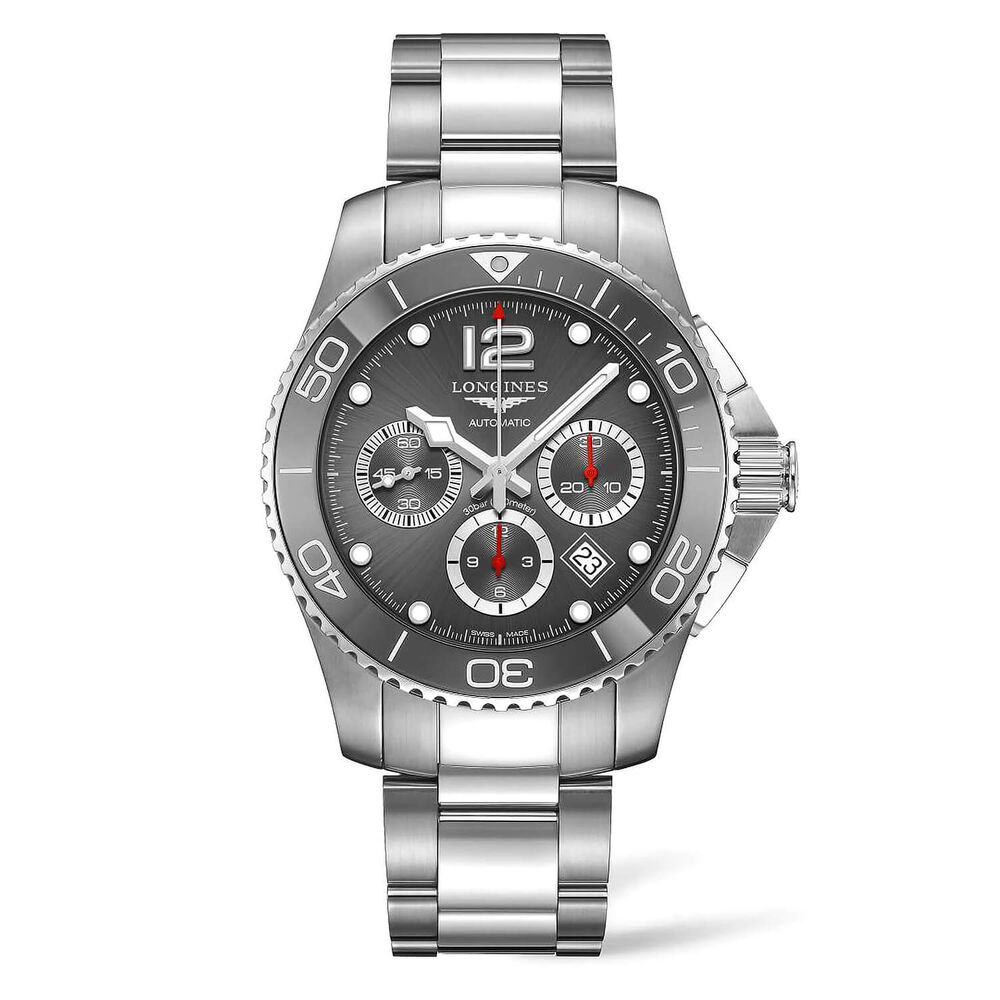 Longines Diving HydroConquest Chronograph Grey Steel Bracelet Watch