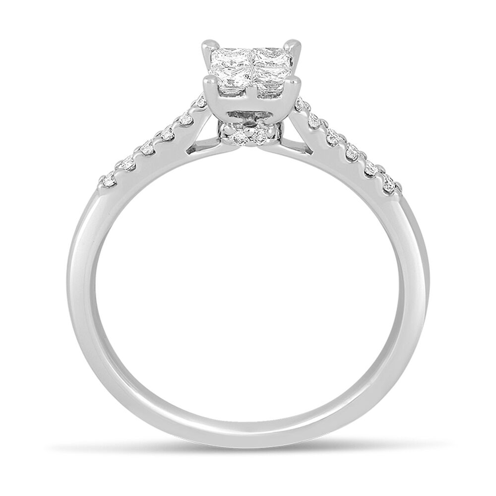 Timeless 9ct white gold 0.33 carat princess cut diamond ring image number 2