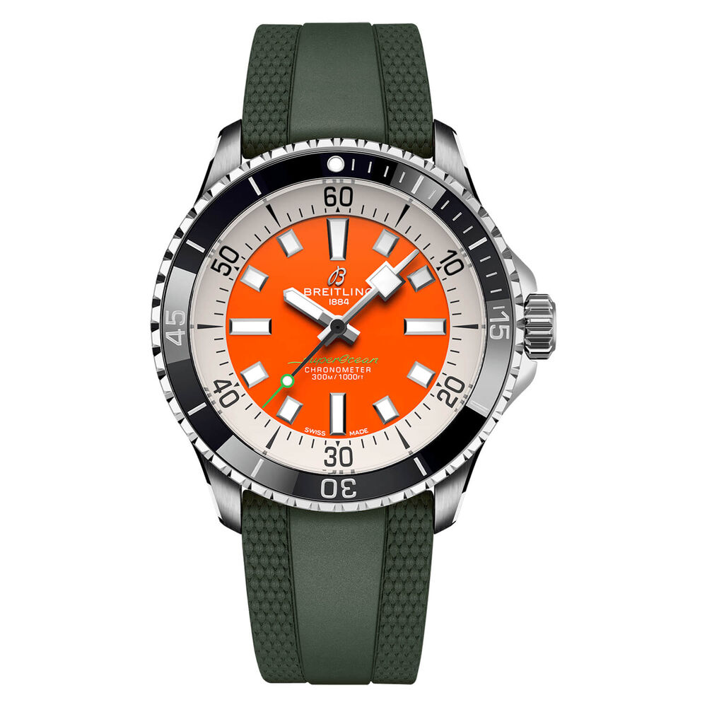 Breitling Superocean Automatic 42 Kelly Slater Orange Dial Strap Watch