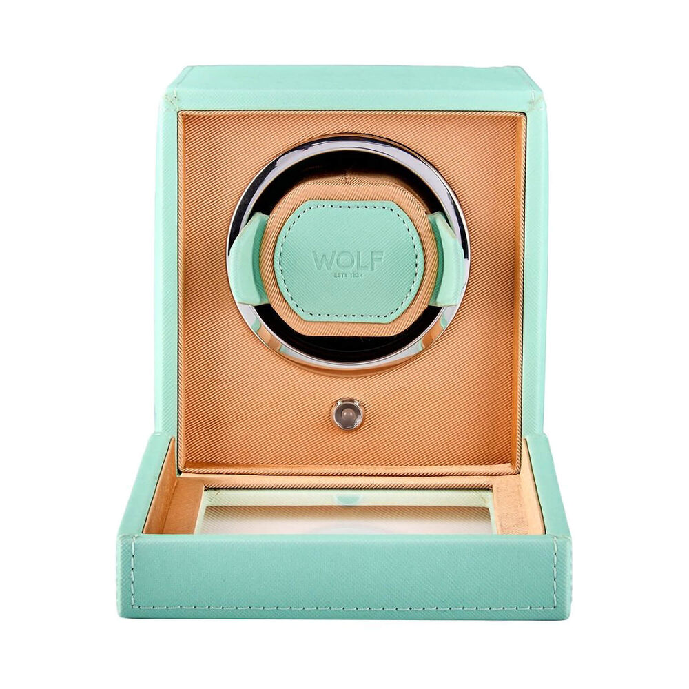 WOLF Cub Seltzer Mint & Peach Single Watch Winder With Cover