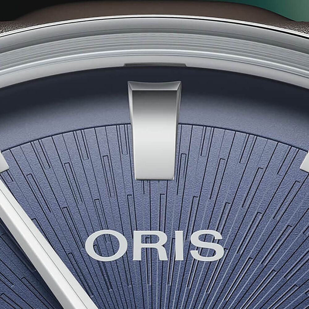 Oris Artelier Date 38mm Blue Dial Black Leather Strap Watch