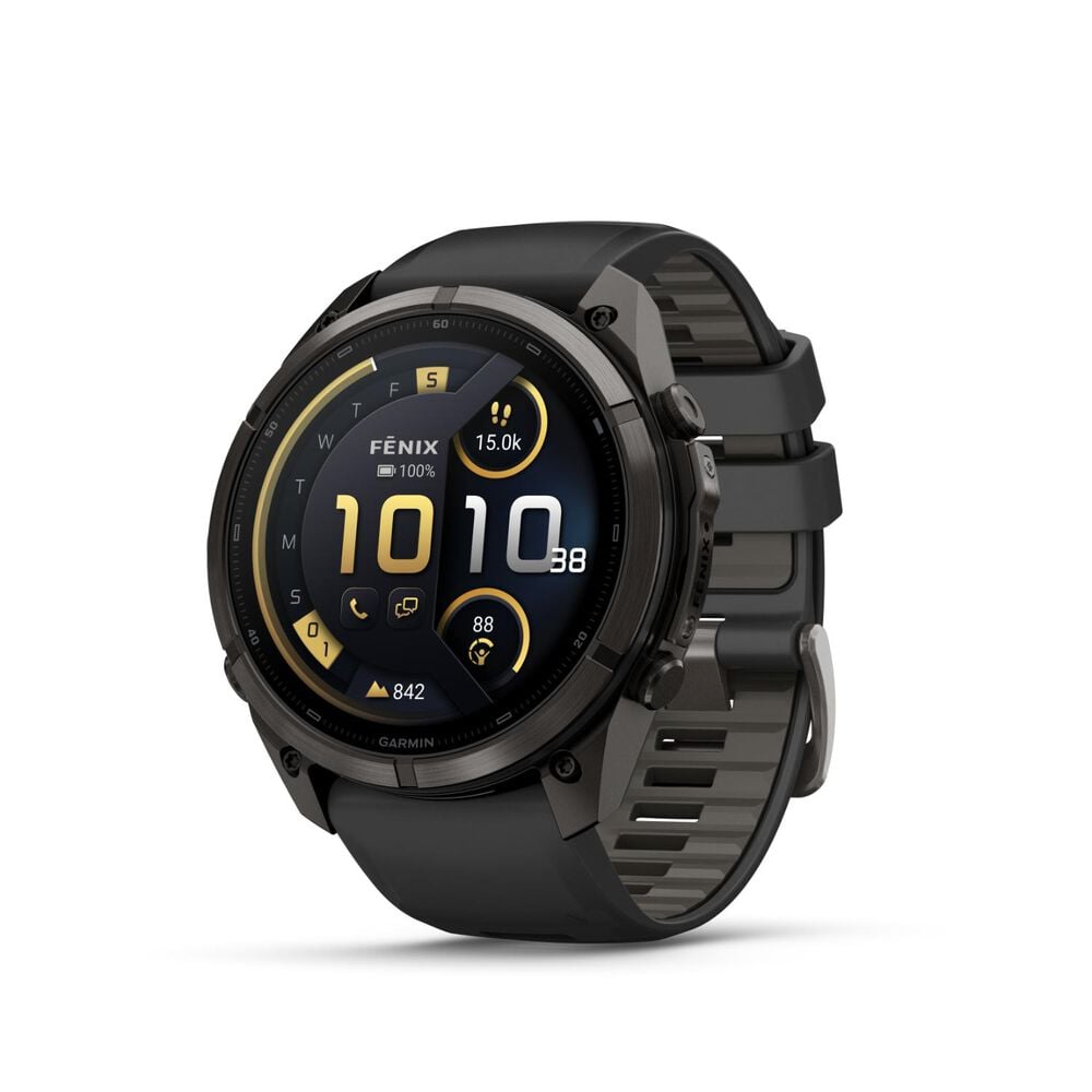Garmin fenix 9 Pro 51mm Carbon Gray DLC Titanium Black/Pebble Grey Silicone Strap Watch