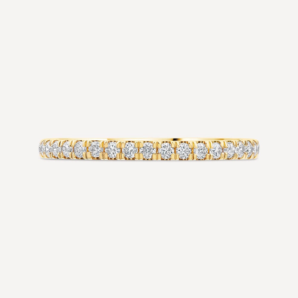 Born 18ct Yellow Gold 0.20ct Lab Grown Diamond Claw Set Half Eternity Wedding Ring