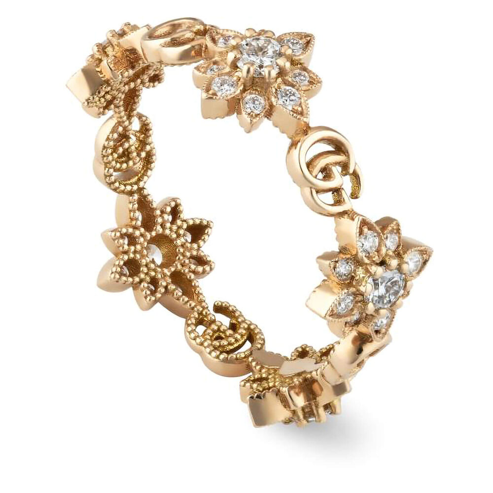 Gucci Flora 18ct Rose Gold Ring (UK Size Q - R)