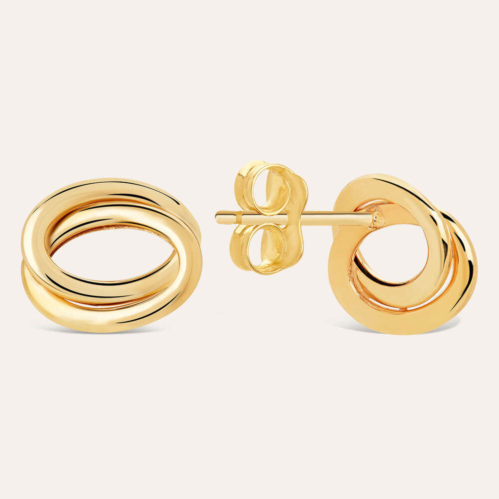 9ct Yellow Gold Open Knot Stud Earrings