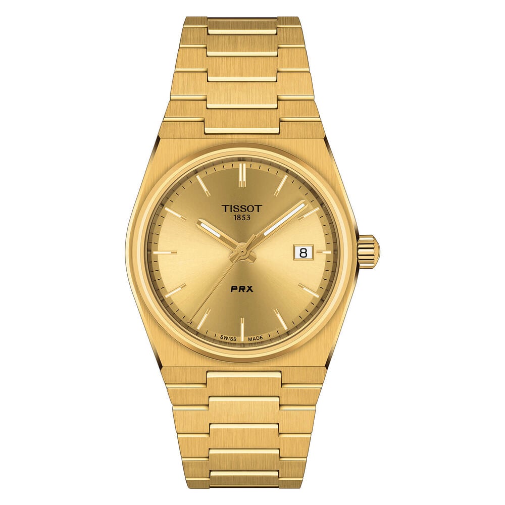 Tissot PRX 35mm Quartz Gold - Yellow Dial Bracelet Watch image number 0
