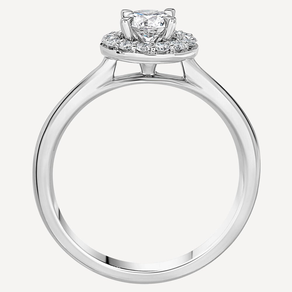 Platinum 0.40ct Round Diamond Halo Ring image number 2