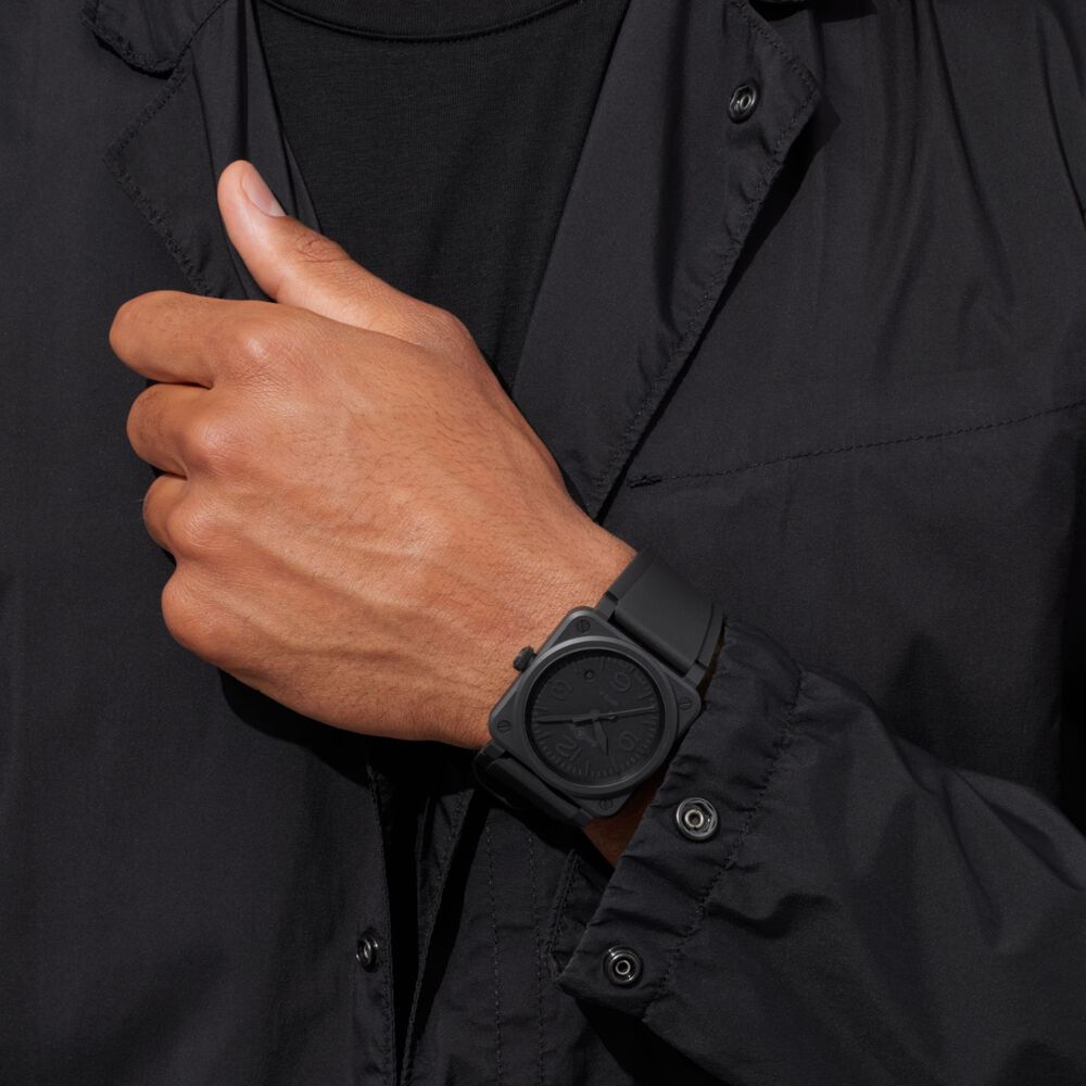 Bell & Ross BR 03 41mm Phantom Black Dial Ceramic Case Rubber Strap Watch image number 5