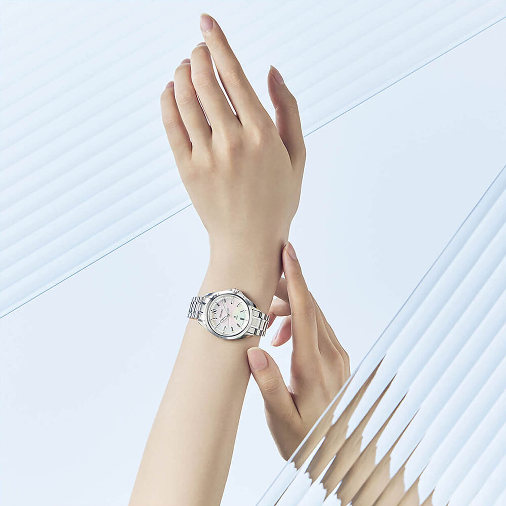 Seiko Prospex Ladies Marine Sports Seafoam White 34mm Dial Steel Bracelet Watch image number 5