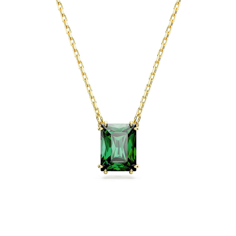 Swarovski Stilla Green Cubic Zirconia 18ct Yellow Gold Finished Pendant