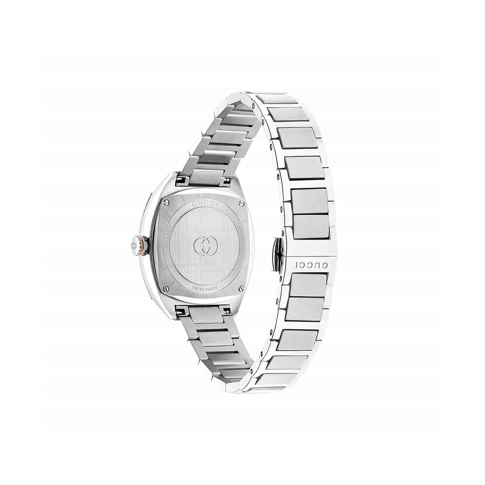 Gucci Interlocking 29mm Black Dial Diamond Dots Steel Bracelet Watch