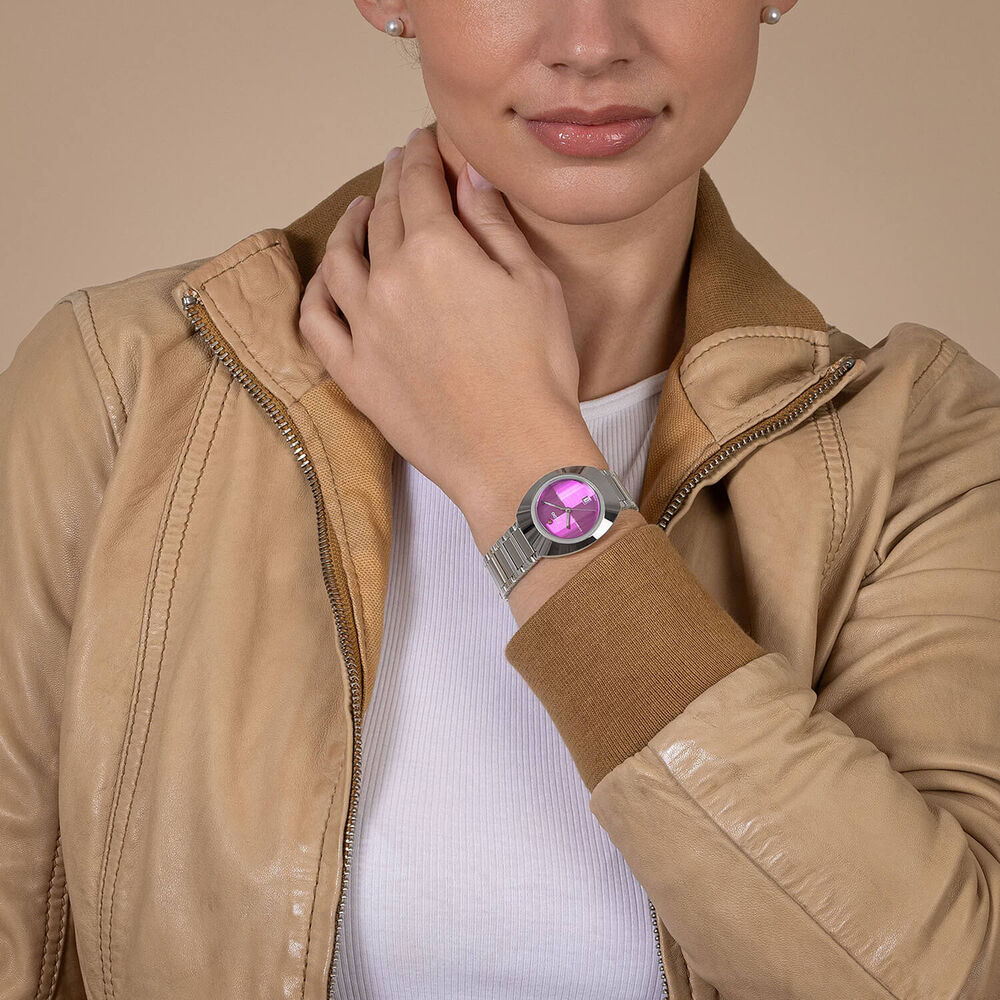 Rado DiaStar Original Automatic 30mm Purple Dial Stainless Steel Bracelet Watch image number 1