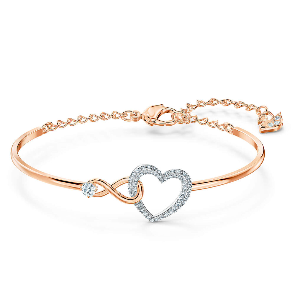 Swarovski Infinity Collection Stunning Infinity Sign And Heart Bangle