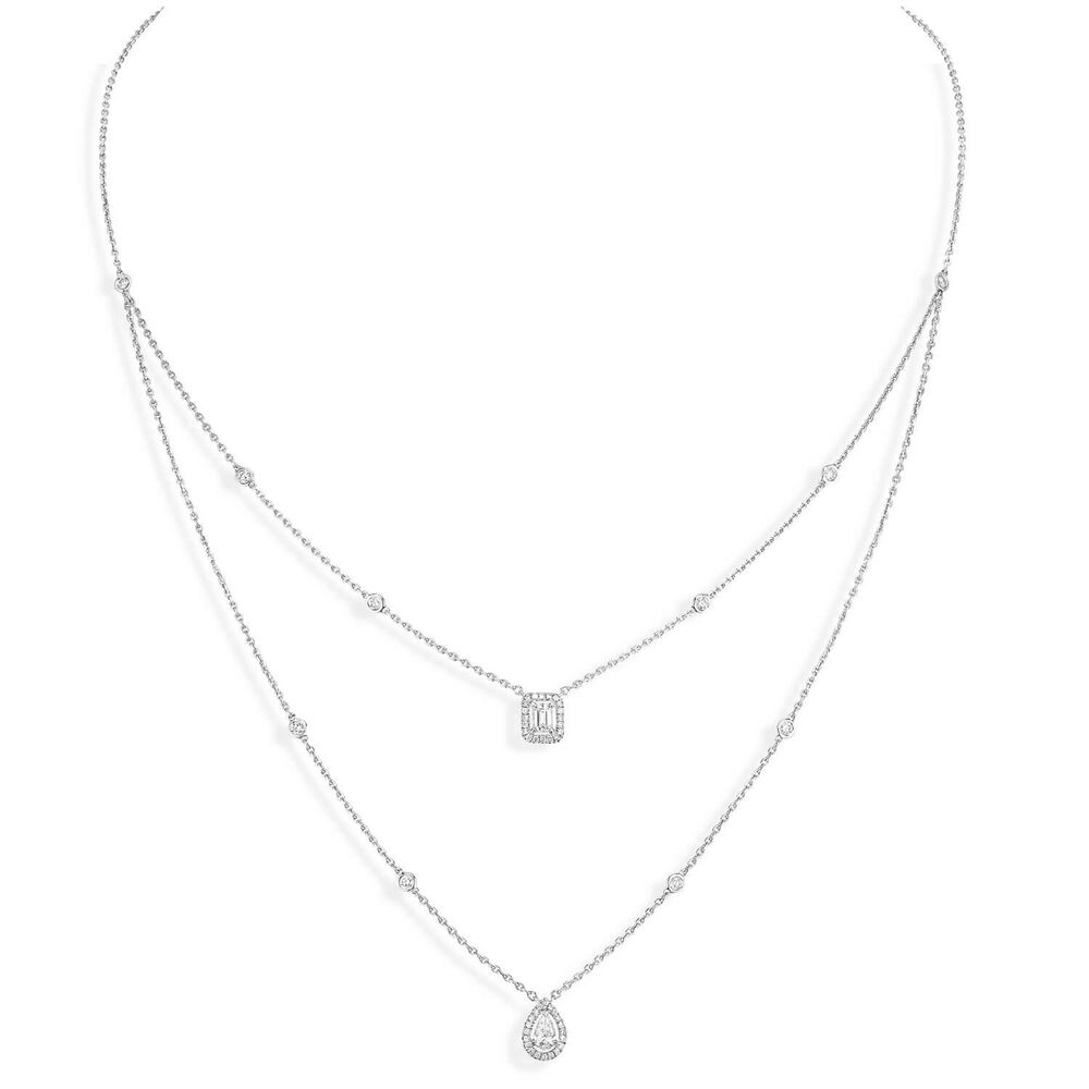 Messika My Twin 18ct White Gold 0.20ct Diamond 2 Rows Necklace image number 1