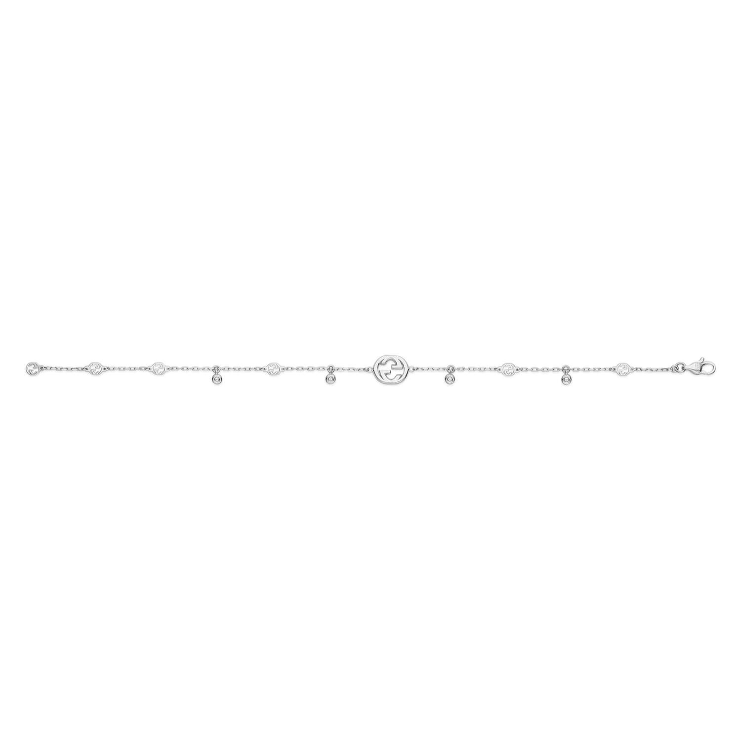 Gucci Interlocking G White Gold Diamond Bracelet