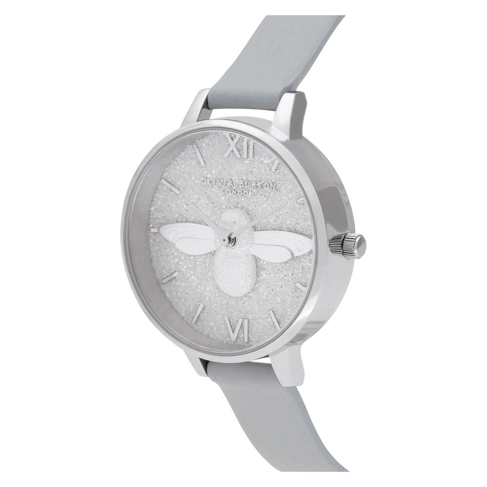 Olivia Burton Stainless Steel Glitter Dial 3D Bee 34mm Ladies Watch