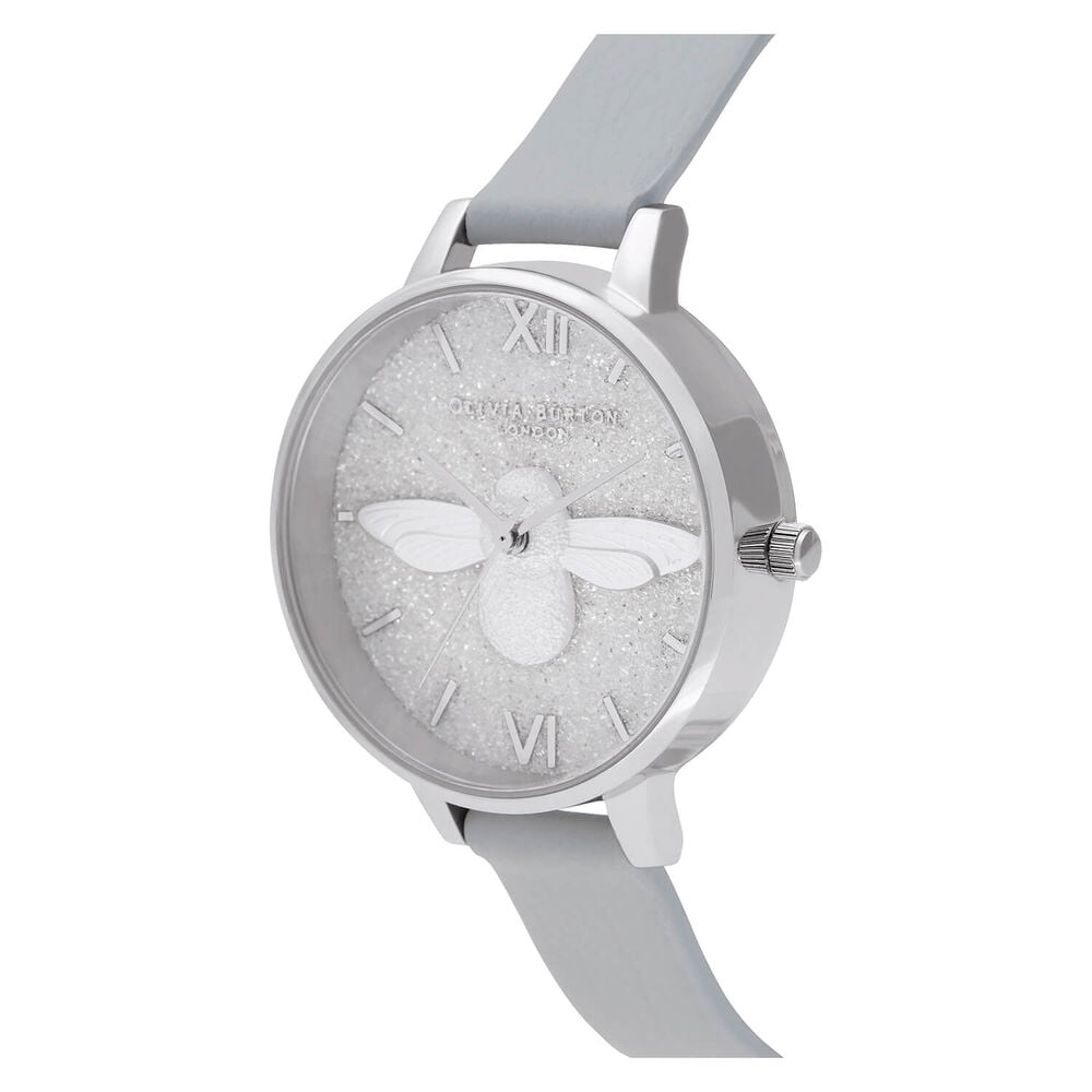Olivia Burton Stainless Steel Glitter Dial 3D Bee 34mm Ladies Watch image number 1