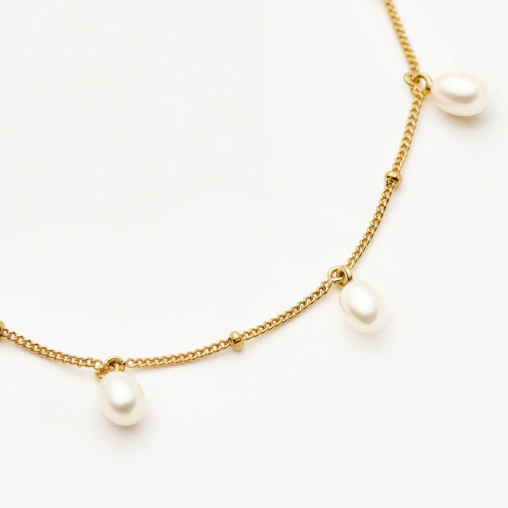 Missoma 18ct Gold Vermeil Sterling Silver Pearl Baya Barouque Chain Bracelet
