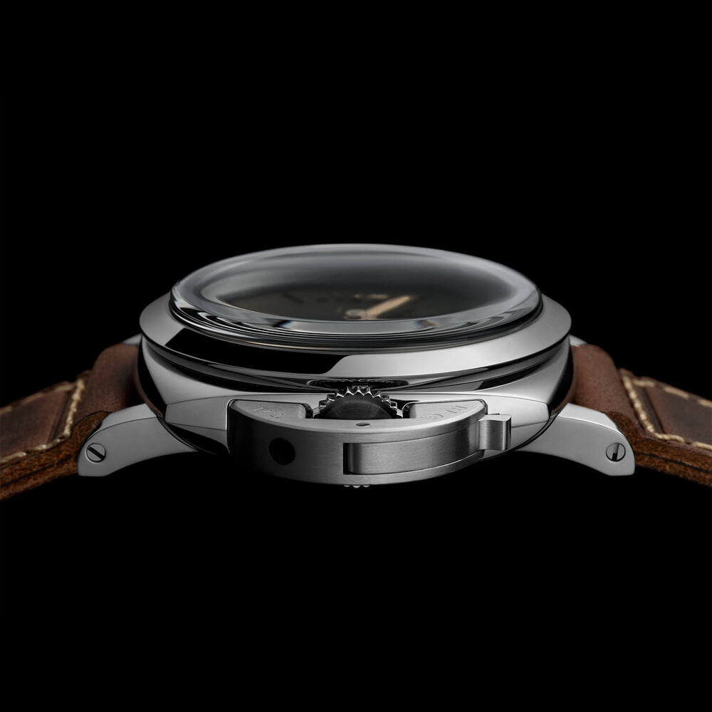 Panerai Luminor 44mm Tobacco Dial Dark Brown Leather Strap Watch