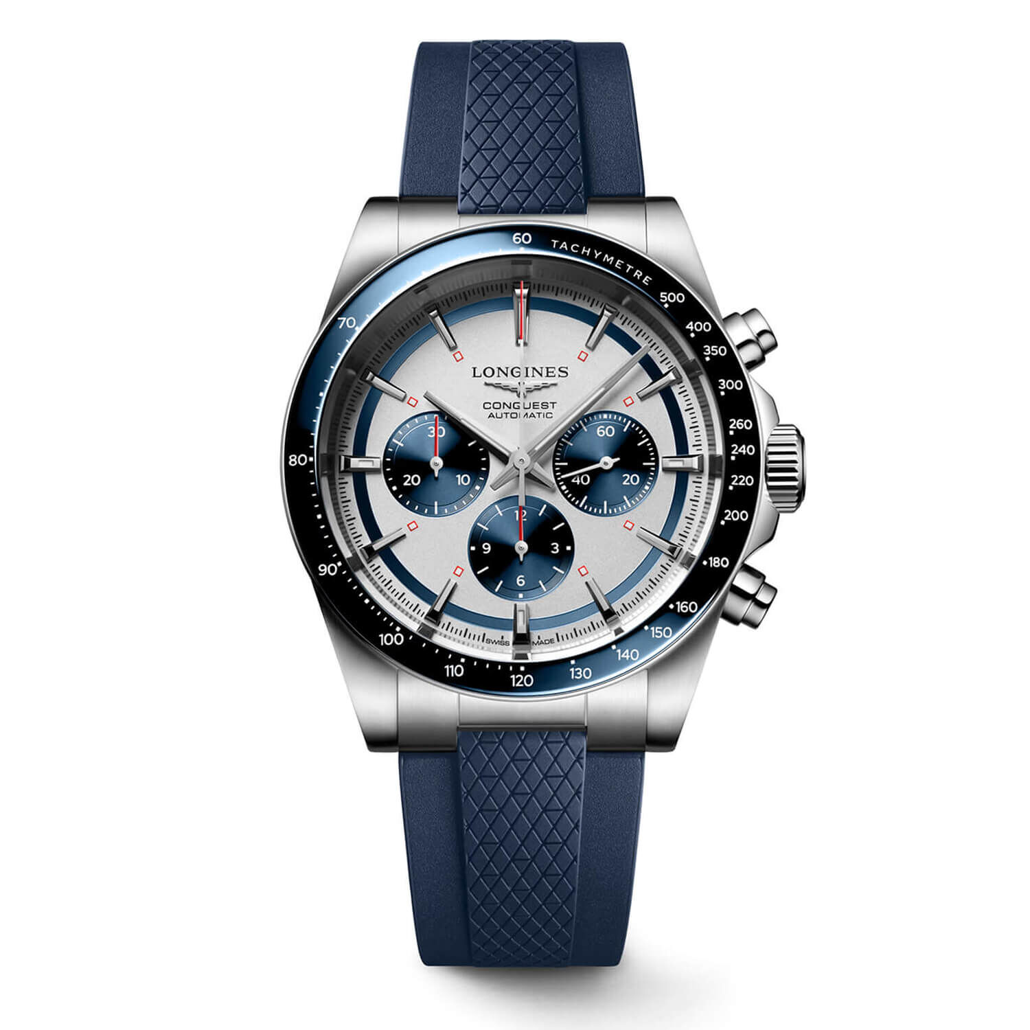 Longines conquest rubber strap hot sale