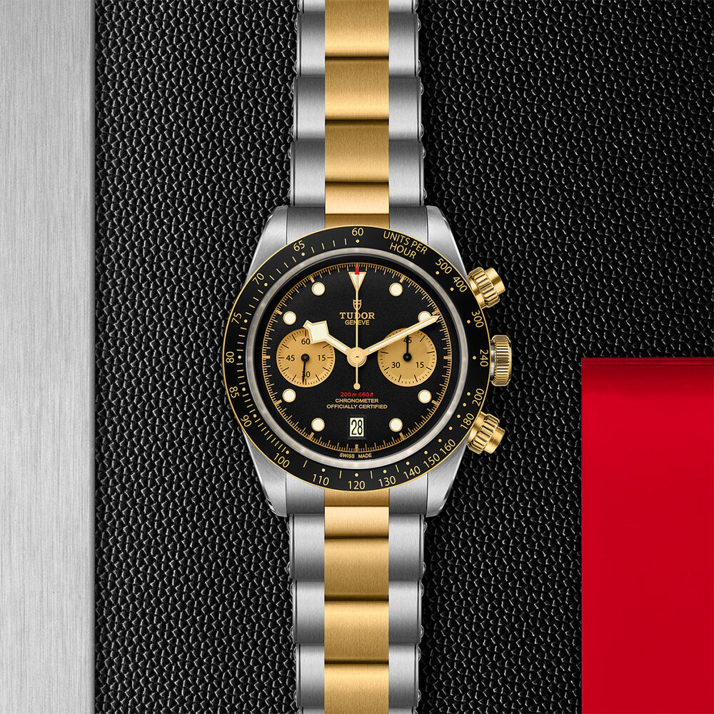 TUDOR Black Bay Chrono S&G Steel And Gold Swiss Mens Watch image number 3