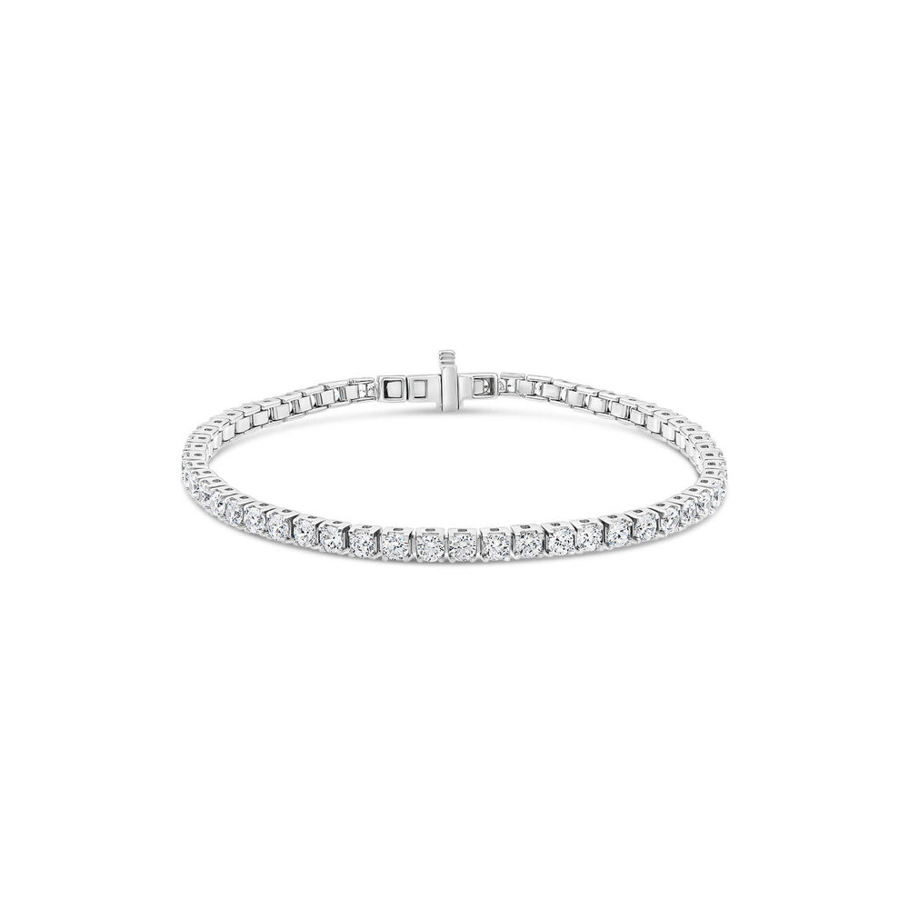 18ct White Gold 5ct Lab Grown Diamond Tennis Bracelet image number 0