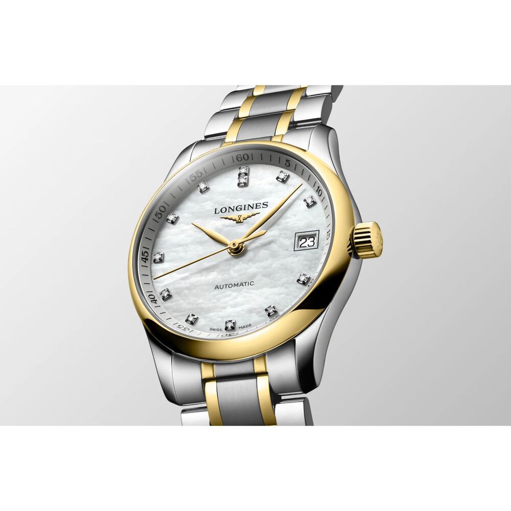 Longines Master Collection Collection 34mm MOP Dial Steel & 18ct Yellow Gold Bracelet Watch image number 5
