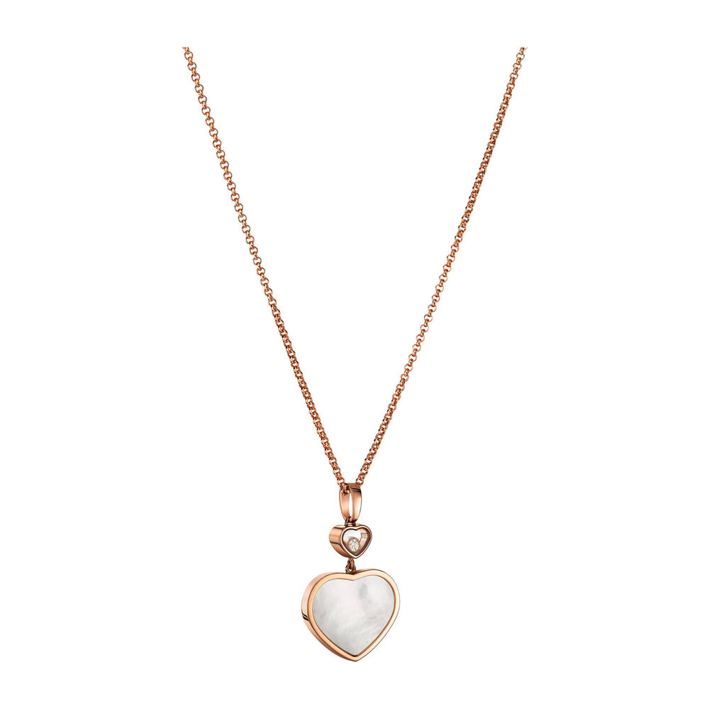Chopard 18ct Rose Gold Diamond & Pearl Happy Heart Pendant