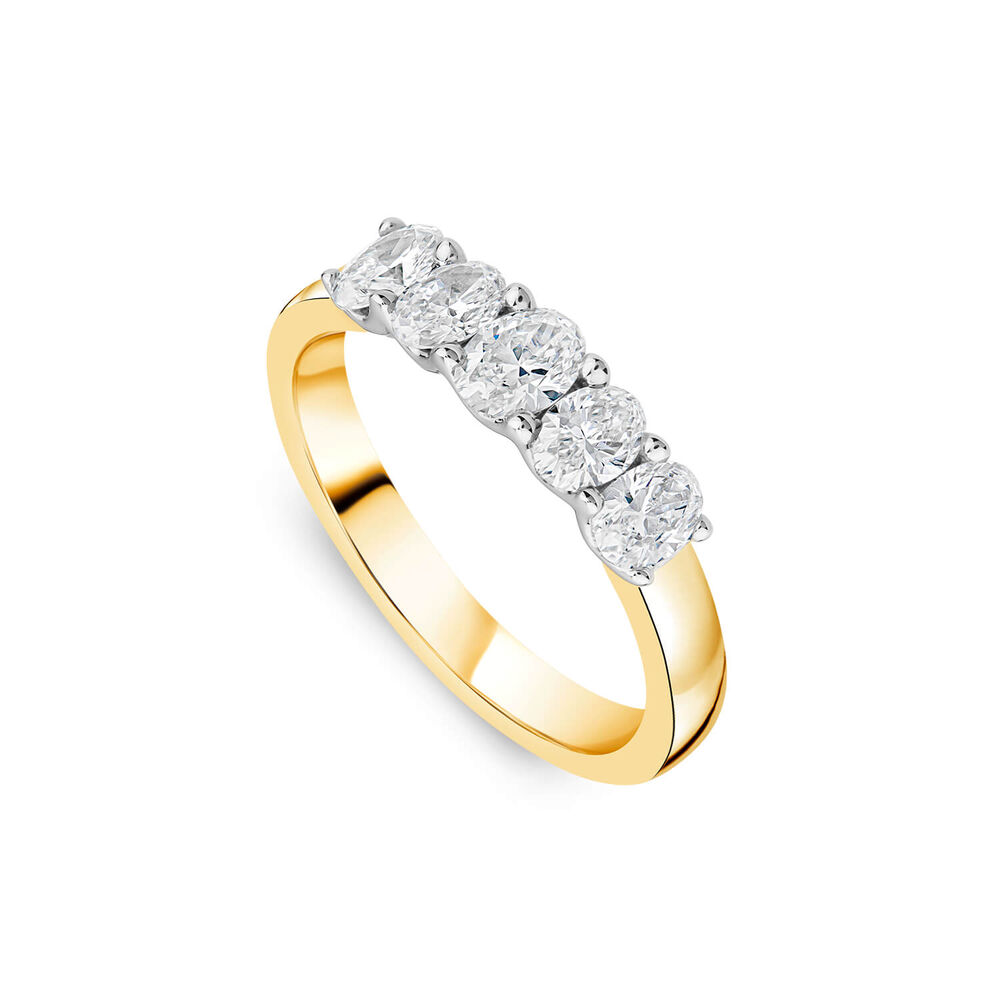 Born 18ct Yellow Gold 5 Stone 1ct Lab Grown Diamond Ring image number 0