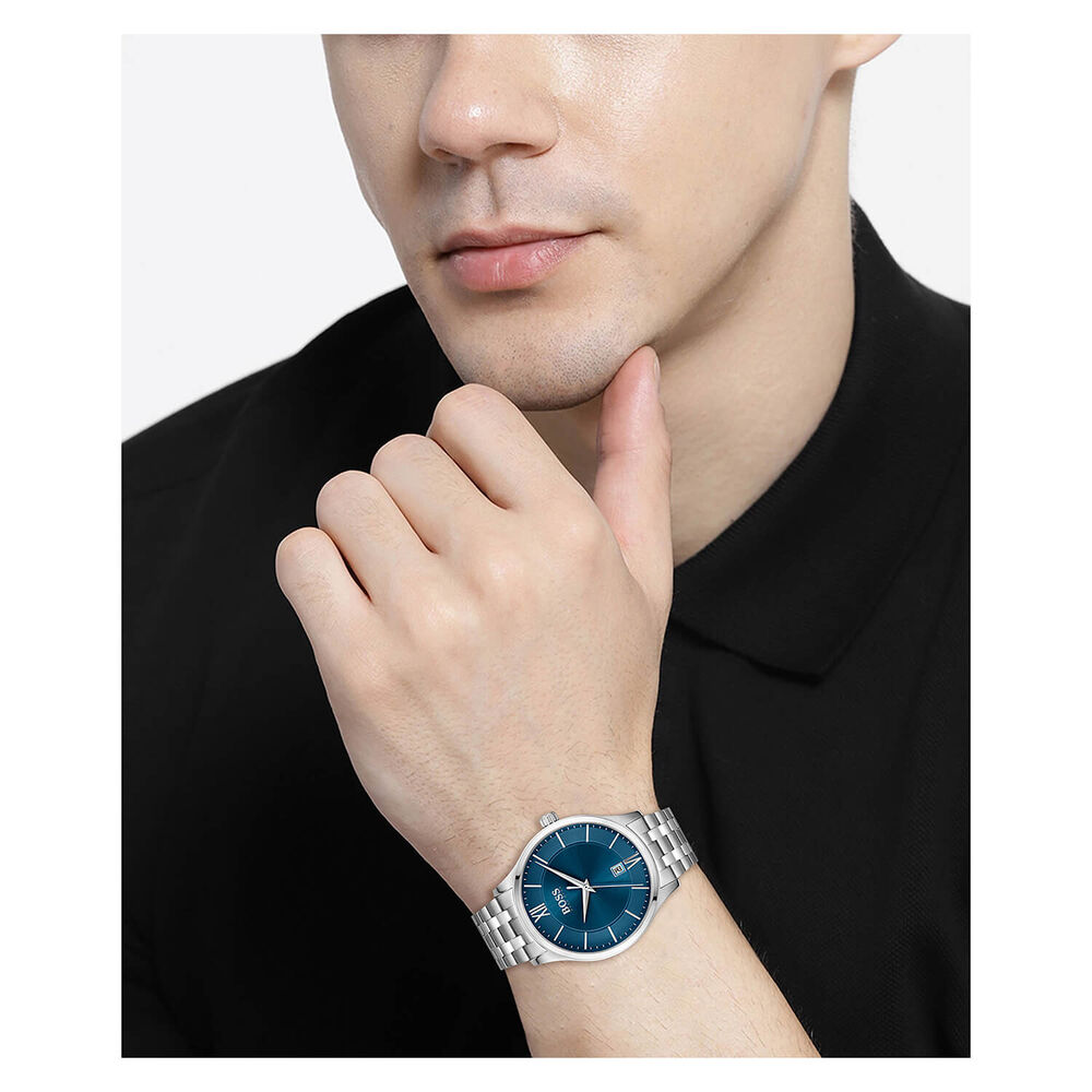 Hugo BOSS Elite 41mm Blue Dial Steel Case Bracelet Watch image number 3