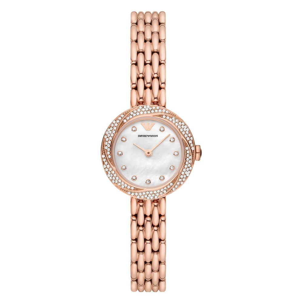 Emporio Armani Rosa 26mm Mother of Pearl Dial Rose Gold Bracelet Watch