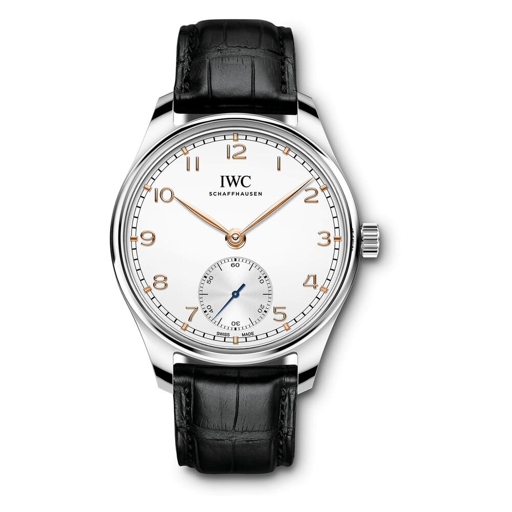 IWC Schaffhausen Portugieser Automatic 40 Silver Dial Black Strap Watch image number 0
