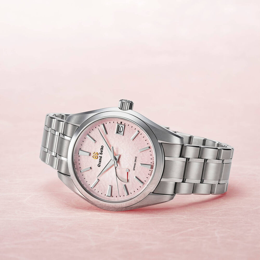 Grand Seiko 'Sakura-Kakushi' 62GS Hi-Beat 38mm Pink Dial Bracelet Watch image number 3