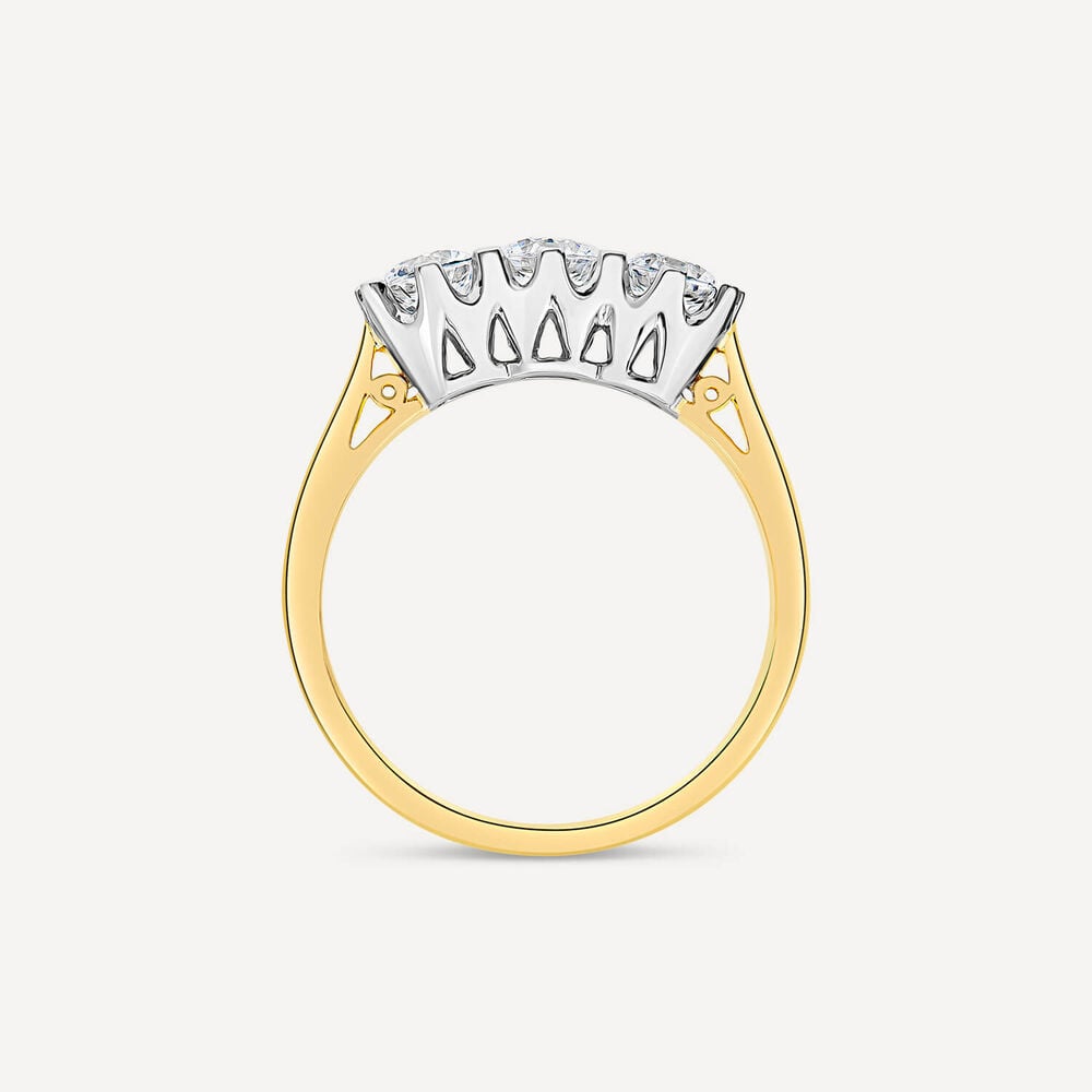 18ct Yellow Gold 1ct 3 Stone Diamond Ring