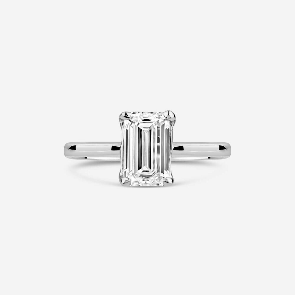 Born Platinum 1.70ct Lab Grown Emerald Cut Diamond Ring image number 1
