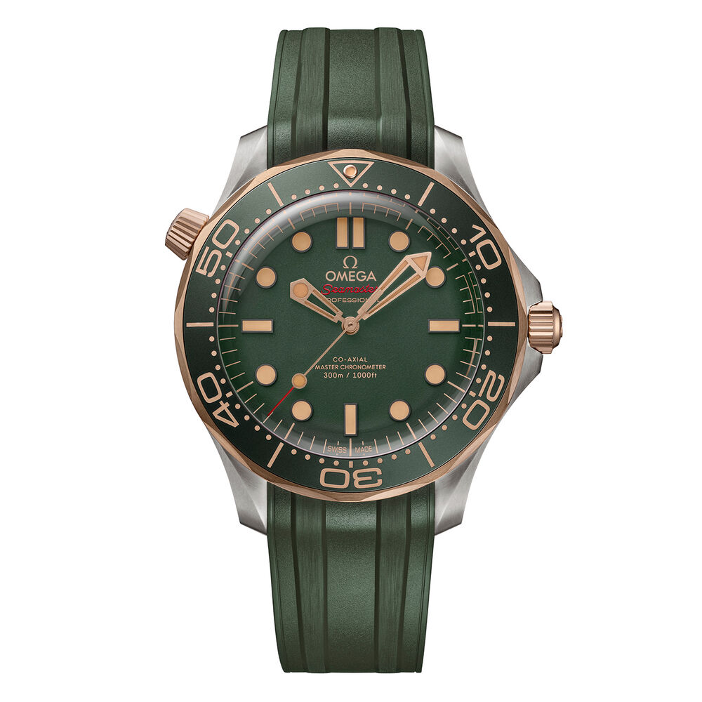 OMEGA Seamaster Diver 300M 42mm Green Dial Bronze Gold Titanium Case Rubber Strap Watch image number 0