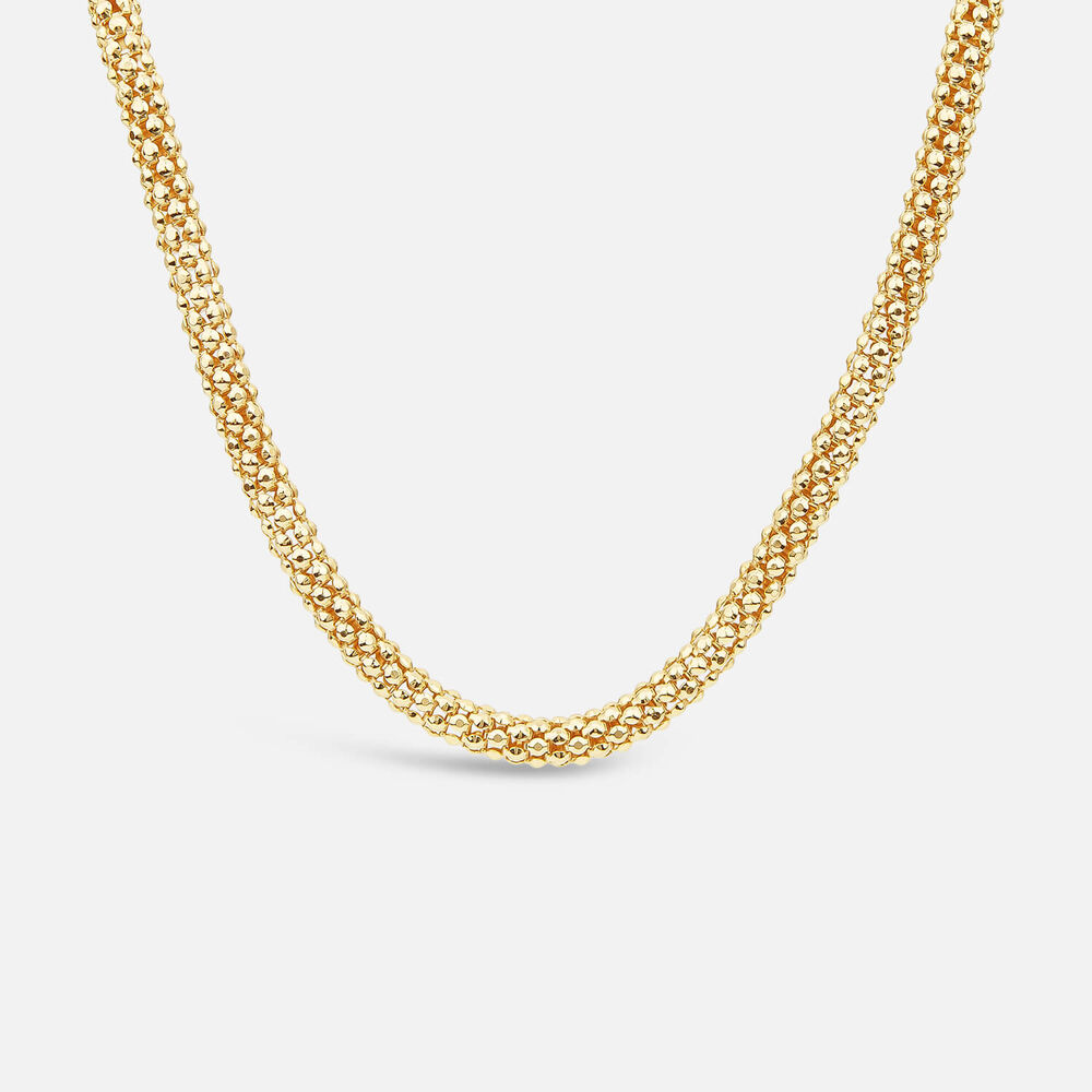 Silver & Yellow Gold Plated Popcorn Tube Necklet