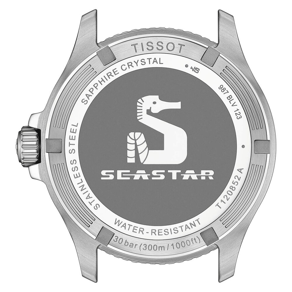 Tissot Seastar 1000 Quartz GMT 40mm Black Dial Black & Green Bezel Steel Bracelet Watch image number 2