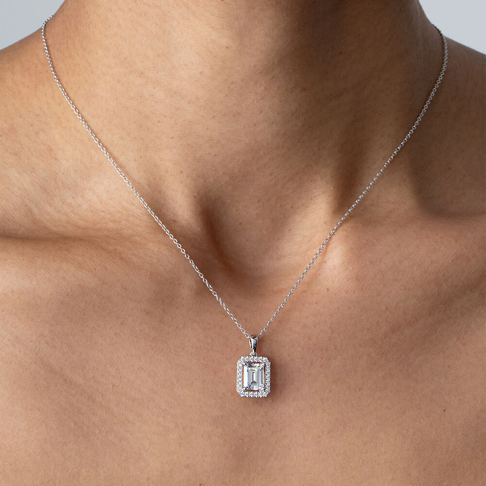 CARAT* London Silver Eton Emerald Borderset Necklace